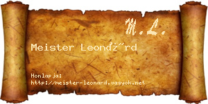Meister Leonárd névjegykártya