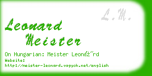 leonard meister business card